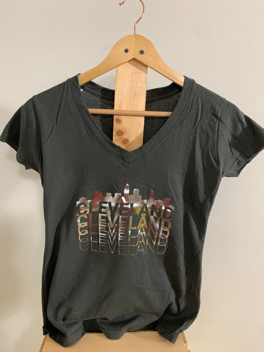 Shiny Cleveland Womans V-Neck