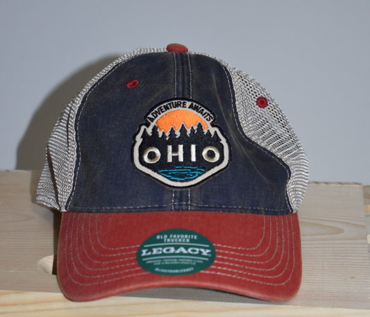 Adventure Awaits Ohio HAT - BLUE/RED